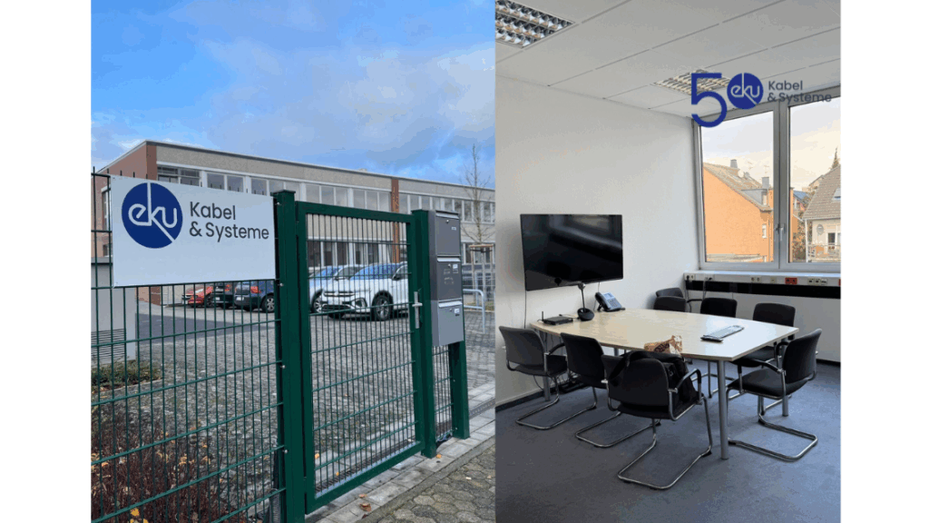 Zwei Fotos der Niederlassung eku Kabel & Systeme Erftstadt