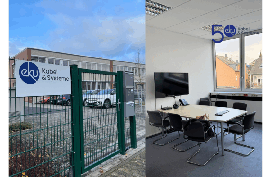 Zwei Fotos der Niederlassung eku Kabel & Systeme Erftstadt