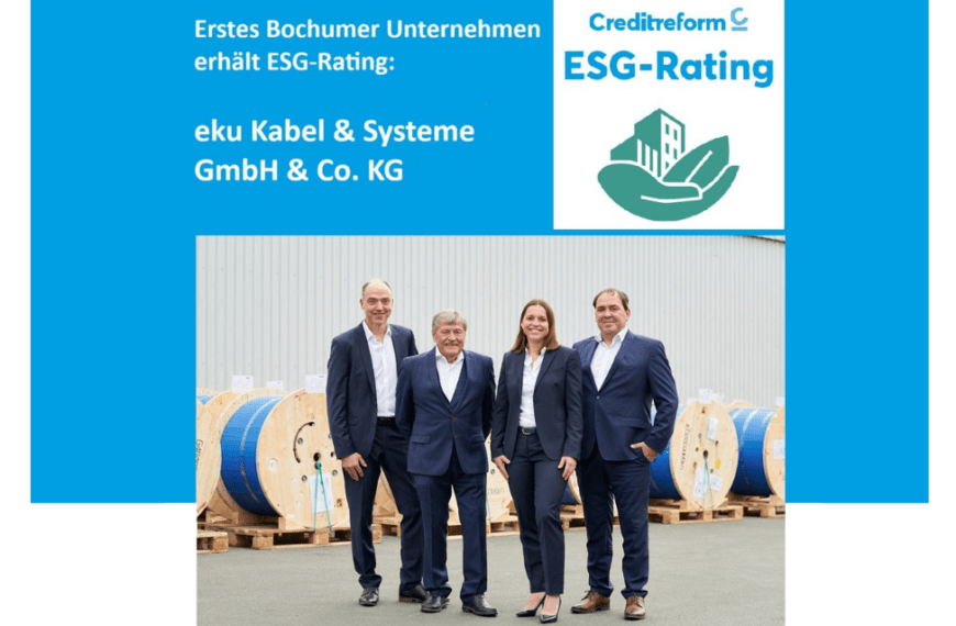 Geschäftsführung eku Kabel & Systeme für ein Foto für das Creditreform ESG Rating