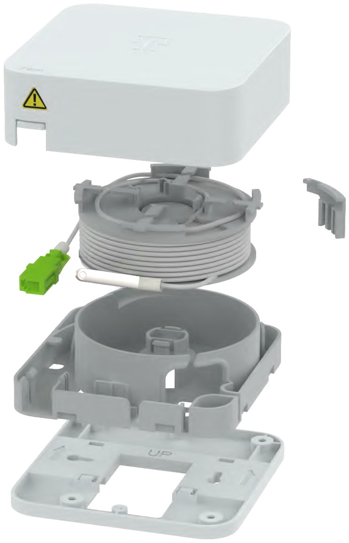 FTTH Gf-TA Kabelverlängerung, Twister XS, konfektioniert mit B2ca-Kabel und LC APC Aufdrehstecker
