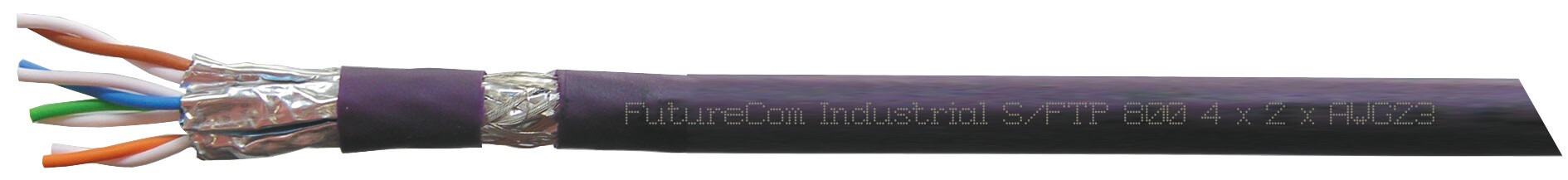Kat.7 Installationskabel FutureCom Industrial 800/23, PUR, Innenverkabelung, AWG23/1