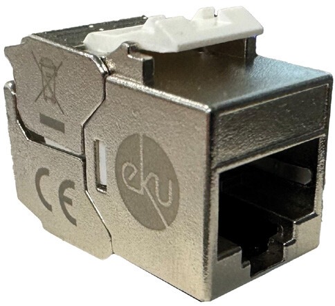 RJ45 Keystone Modul eku E-Stone HighSpeed, Innenbereich, Kat. 6A (ISO/IEC 11801 am2 Ed. 2.0)
