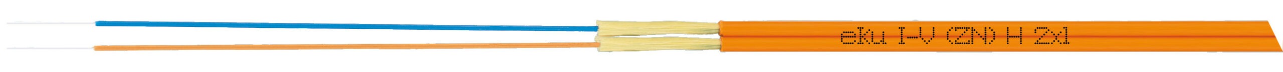 LWL Innenkabel Zipcord duplex J-V(ZN)H 2×1 Fasern, für Innenverlegung, 900µm Kompaktader