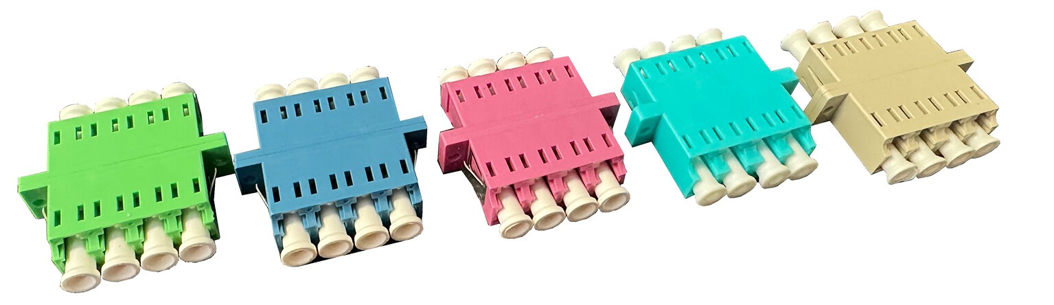 LWL LC-Quad Kupplung, Aufnahme von LC-Steckern, 1,25mm Führungshülse