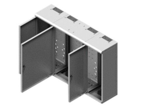 LWL Modularer Wandverteiler, Wandmontage, lichtgrau