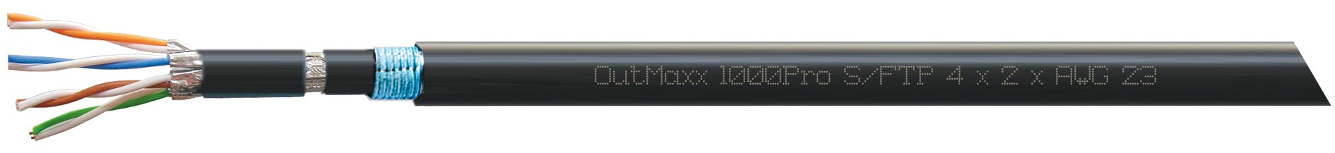Kat.7A Installationskabel ekuOutMaxx 1000 Pro, erdverlegbar, Stahlrillenband